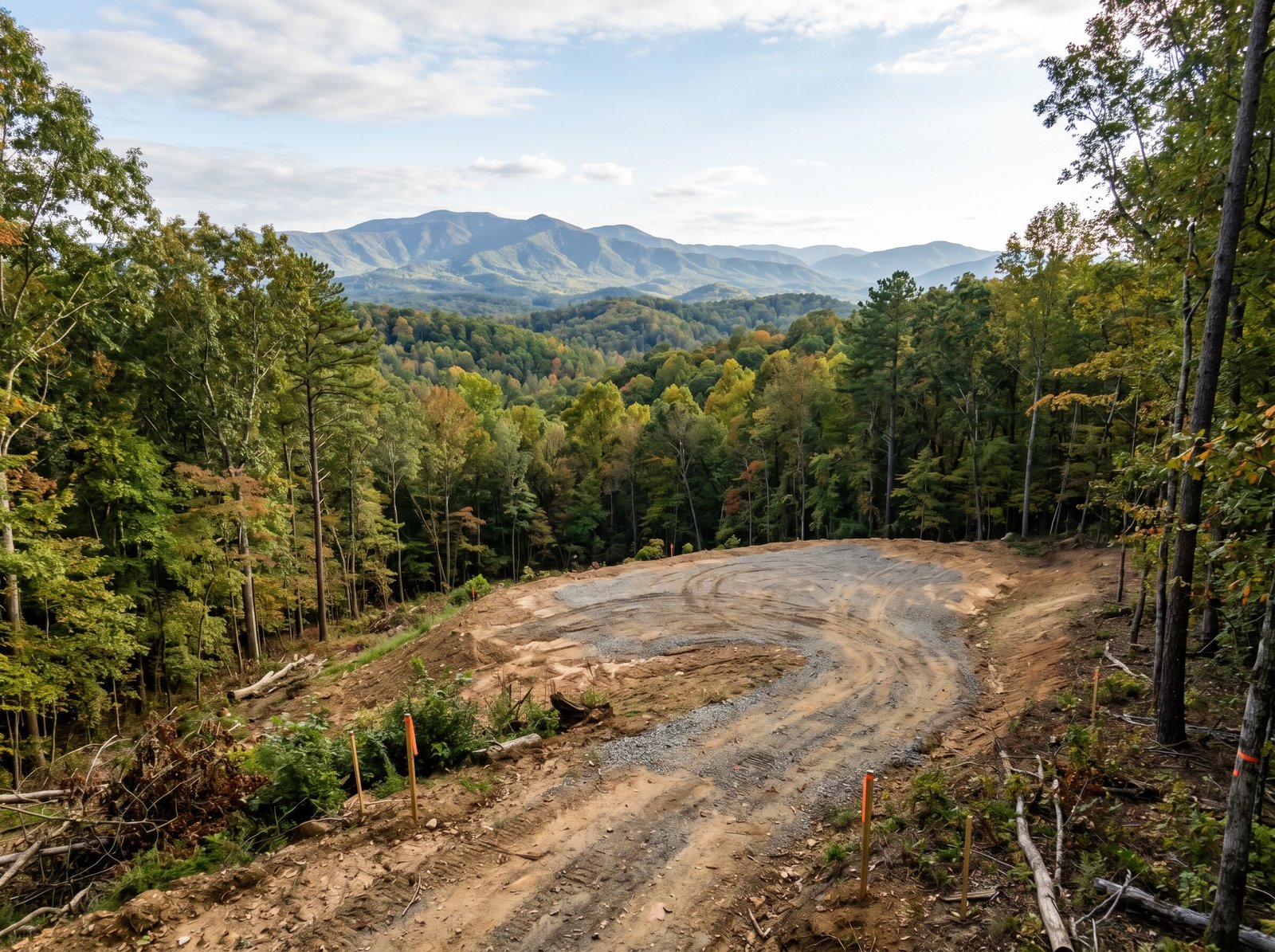 Wooded acreage land parcel with mountain view in Lumpkin County Georgia